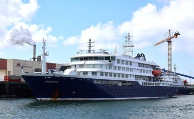 An archive image of the cruise ship Hondius, in Vlissingen, Netherlands May 17, 2025. The MV Hondius, a Netherlands-based cruise ship, was hit by a suspected outbreak of hantavirus, authorities and media reports said on May 3, 2026.  IMAGE OBTAINED BY REUTERS/Handout via REUTERS    THIS IMAGE HAS BEEN SUPPLIED BY A THIRD PARTY NO RESALES. NO ARCHIVES.       TPX IMAGES OF THE DAY       VERIFICATION: - Reuters confirmed the location from the shipyard, signage and fuel depot which matched file and satellite images.  - Coordinates of the shipyard: 51.461283930722175, 3.6998162498897433.  - The date when the pictures were taken was verified by original file metadata.