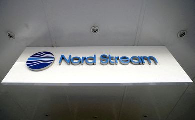 Logo de Nord Stream em Zug, na Suíça