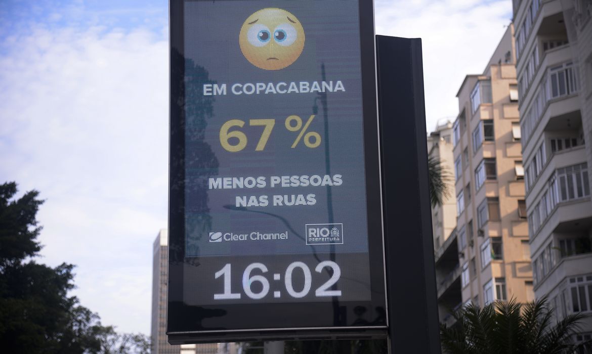 Relógios digitais informam quantidade de pessoas circulando nos bairros do Rio de Janeiro