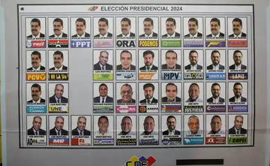 Modelo de cédula eleitoral divulgado pelo Conselho Nacional Eleitoral (CNE) das eleições presidenciais venezuelanas de 28 de julho REUTERS/Leonardo Fernandez Viloria