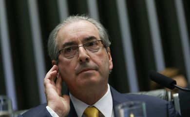 Brasília - Eduardo Cunha, durante discussão do processo de impeachment da presidenta Dilma, no plenário da Câmara dos Deputados  (Marcelo Camargo/Agência Brasil)