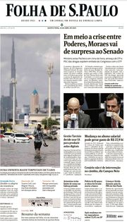 Capa do Jornal Folha de S. Paulo Edição 2024-04-18