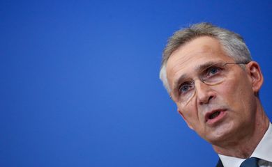 NATO Secretary-General Jens Stoltenberg speaks during a news conference, in Brussels