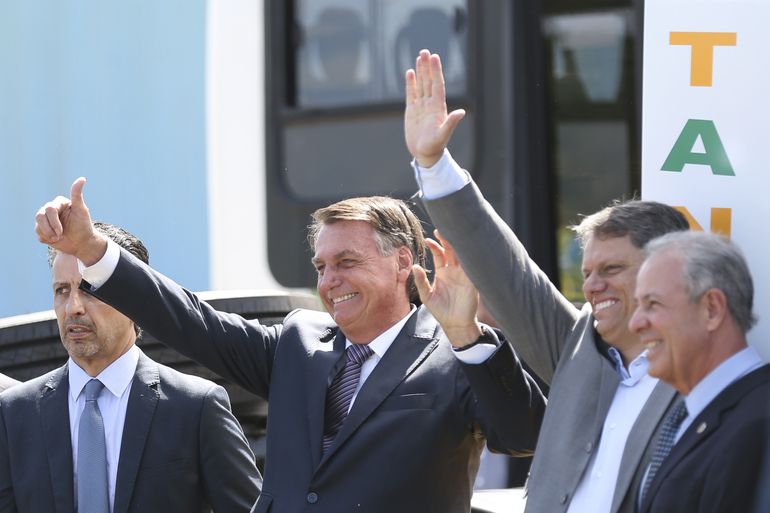 O presidente da República, Jair Bolsonaro participa no Palácio da Alvorada do lançamento das Medidas de Fomento à Produção e ao Uso Sustentável do Biometano