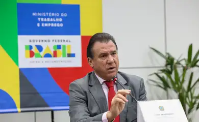Brasília (DF) 30/04/2024 O Ministro do Trabalho e Emprego (MTE), Luiz Marinho, divulga os dados de março do Novo Cadastro Geral de Empregados e Desempregados (Novo Caged). Foto: Fabio Rodrigues-Pozzebom/ Agência Brasil
