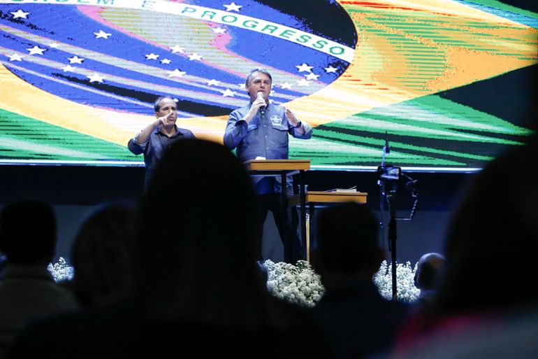 Presidente da República, Jair Bolsonaro, participa do Culto Interdenominacional das Igrejas de Anápolis