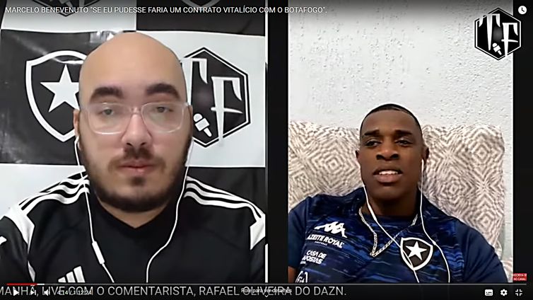 Reprodução YouTube/ Canal do TF MARCELO BENEVENUTO, BOTAFOGO