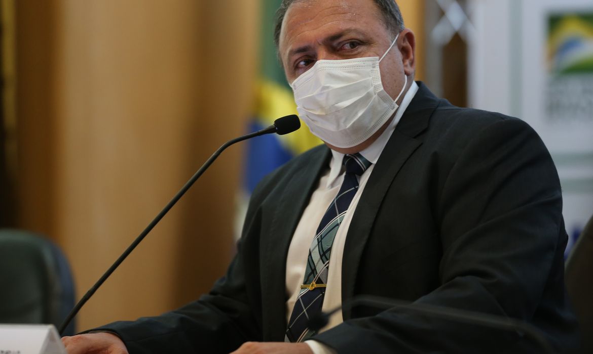 O ministro da Saúde, Eduardo Pazuello, realiza reunião de balanço das ações do Ministério da Saúde no combate à pandemia de covid-19.