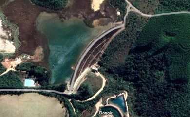 Caldas (MG) - Barragem D4, pertencente às Indústrias Nucleares do Brasil (INB), em Caldas (MG). Foto: Google Maps