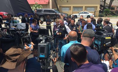 Orlando (EUA) - Em entrevista à imprensa, autoridades locais falam sobre o atentado em uma boate que deixou 50 mortos e 53 feridos (Rodrigo Lins/Correspondente do site Só Notícia Boa nos Estados Unidos)