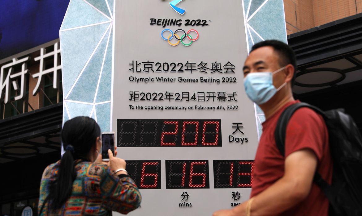 relógio, olimpíada de inverno, pequim 2022