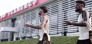 Treino do time do Flamengo no Ninho do Urubu
