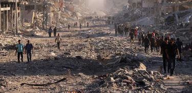 Faixa de Gaza após conflito entre Israel e Hamas