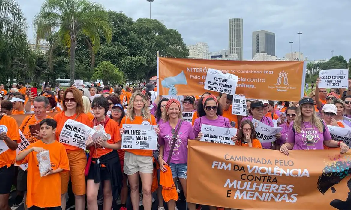 Rio de Janeiro (RJ) 10/12/2023 - Caminhada pelo fima da violência contra a mulher.
Foto: Divulgação