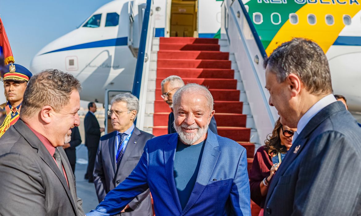 Cairo, Egito, 14.02.2024 - Presidente da República, Luiz Inácio Lula da Silva, desembarca no Cairo, Egito. Foto: Ricardo Stuckert/PR