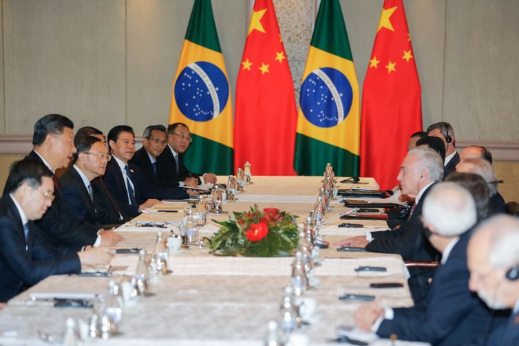 Presidente da República, Michel Temer durante encontro com o Presidente da República Popular da China, Xi Jinping.