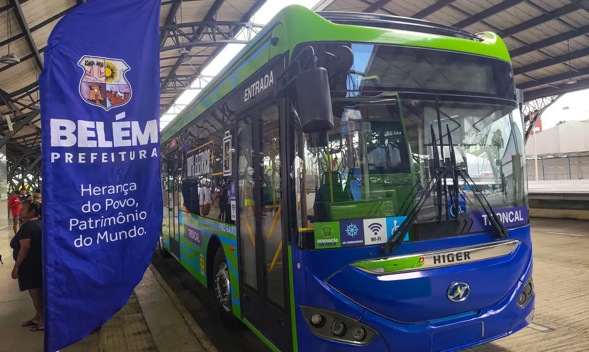 Joyce Ferreira/Agência Belém/C Brasília (DF) 10/10/2025 – Transporte público - Apresentação dos primeiros ônibus elétricos de Belém Foto: Joyce Ferreira/Agência Belém/Comus