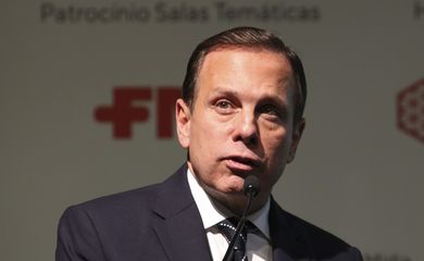  O governador de São Paulo, João Doria, participa da abertuta do Ethanol Summit, no Centro Fecomercio de Eventos, em São Paulo.