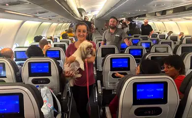 Tel Avivi, Israel, 11.10.2023 - Segunda aeronave da FAB trazendo 212 passageiros, 3 gatos e 1 cachorro, terá o Rio de Janeiro como destino.  Foto: GOV BR/FAB
