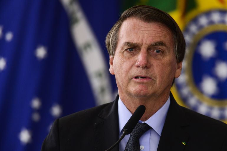 O presidente Jair Bolsonaro durante cerimônia para o  anúncio de investimentos para o Programa Águas Brasileiras.
