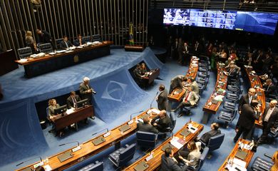 Plenário do Senado Federal, durante sessão deliberativa ordinária de votação da cessão onerosa do pré-sal