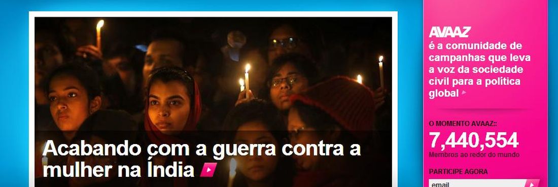 Avaaz promove consulta pública para decidir ações de 2013