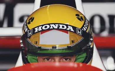 Ayrton Senna - piloto brasileiro - F1 - Fórmula 1 - capacete