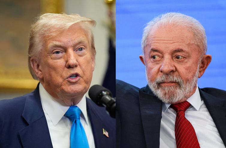 Donald Trump e Lula. Photo by Reuter/Yuri Gripas e Marcelo Camargo/Agência Brasil  Luiz Inácio Lula da Silva