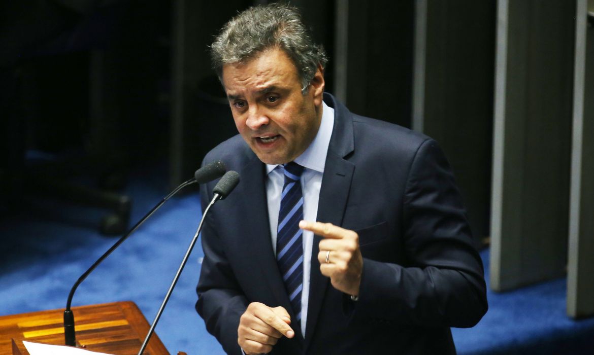 Brasília - Votação do processo de impeachment de Dilma Rousseff no plenário do Senado. Na foto, senador Aécio Neves  (Fabio Rodrigues Pozzebom/Agência Brasil)