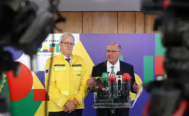 Brasília (DF), 05/06/2025 - Presidente da República em Exercício, Geraldo Alckmin, fala com jornalistas após cerimônia de celebração do Dia Mundial do Meio Ambiente no Palácio do Planalto. Foto: Antonio Cruz/Agência Brasil