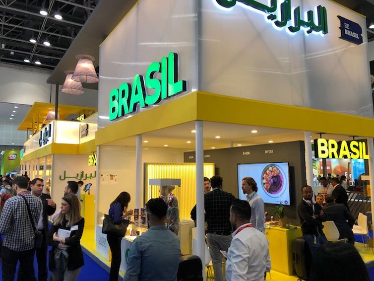 Estande da Apex-Brasil na Gulfood 2019 em Dubai, Emirados Árabes Unidos