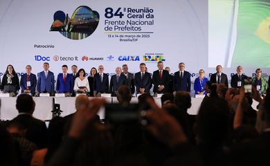 Brasília (DF) 14/03/2023  Presidente, Luiz Inácio Lula da Silva, durante encerramento da reunião da Frente Nacional de Prefeito.
