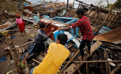 Damage after cyclone Tauktae, in Navabandar