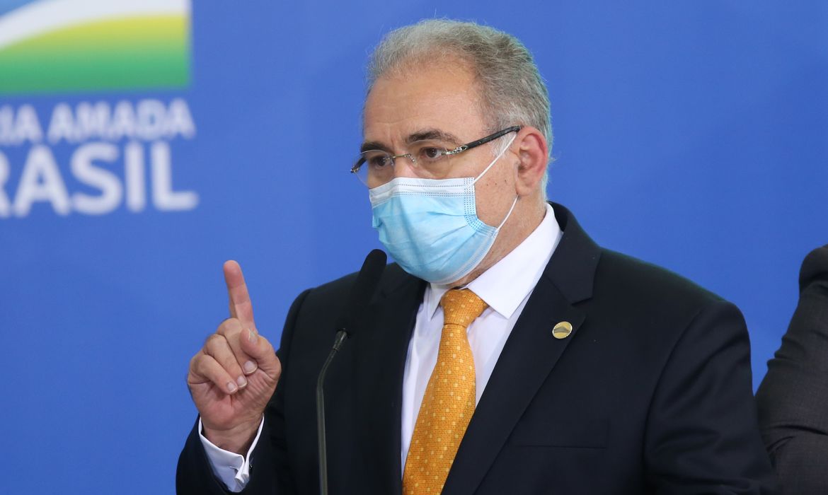 O ministro da Saúde, Marcelo Queiroga, participa de Cerimônia de Liberação de Recursos para Atenção Primária à Saúde no Enfrentamento da Covid-19