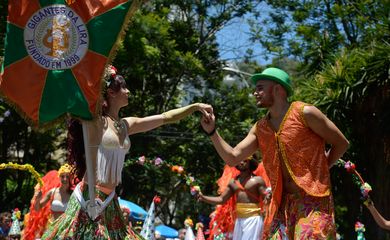 Rio de Janeiro - Bloco Gigantes da Lira faz a festa para milhares de foliões no pré-carnaval carioca, em cortejo pelo bairro de Laranjeiras, na zona sul da capital fluminense (Tomaz Silva/Agência Brasil)
