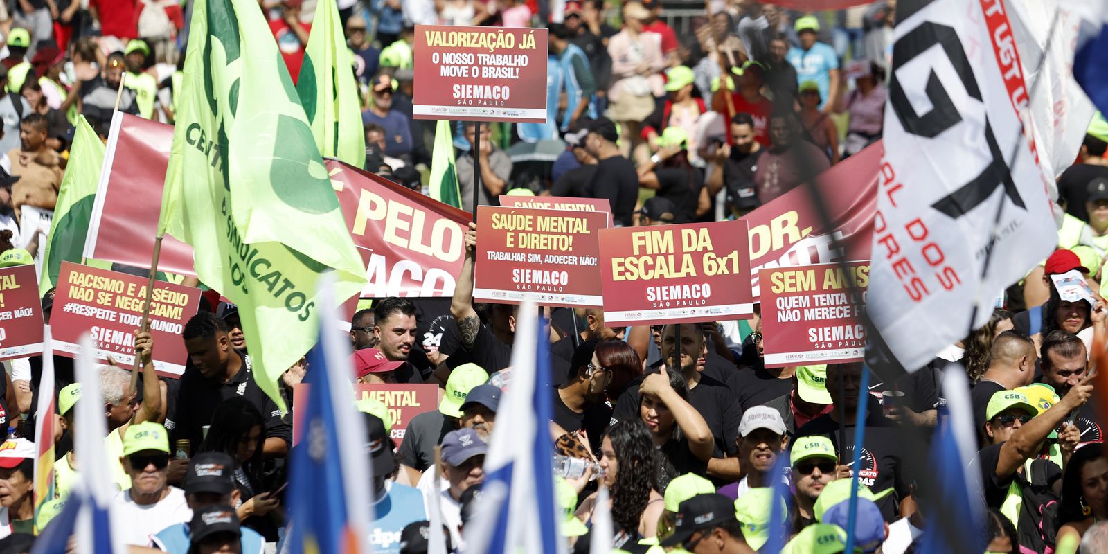 Ato em SP une centrais sindicais e governo pelo fim da escala 6×1 Ato em SP une centrais sindicais e governo pelo fim da escala 6×1