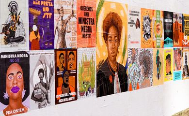 Campanha e mostra de arte de rua pedem por mulher negra no STF. Foto: Divulgação