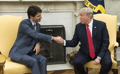 Trump e Trudeau na Casa Branca
