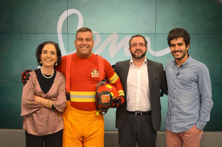 Vera Barroso, o bombeiro Rafa, o pediatra Bruno Amaral e Bruno Barros