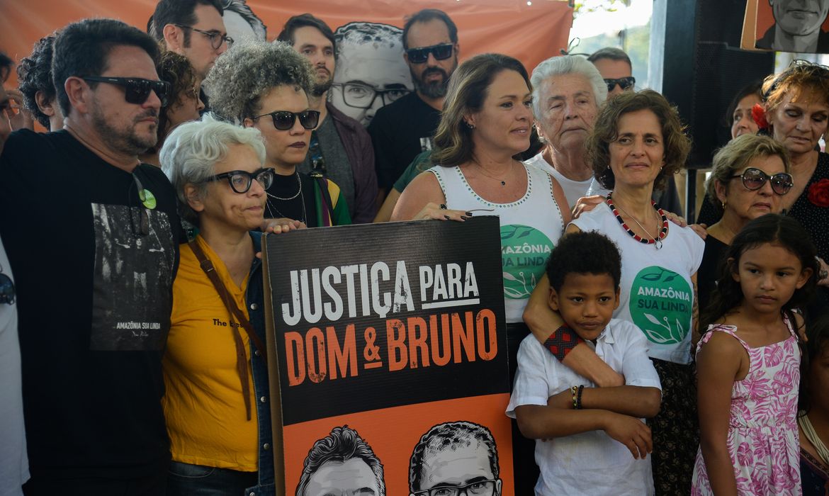 Rio de Janeiro (RJ), 05/06/2023 – Ato lembra um ano da morte de Dom Phillips e Bruno Pereira. Foto: Tomaz Silva/Agência Brasil