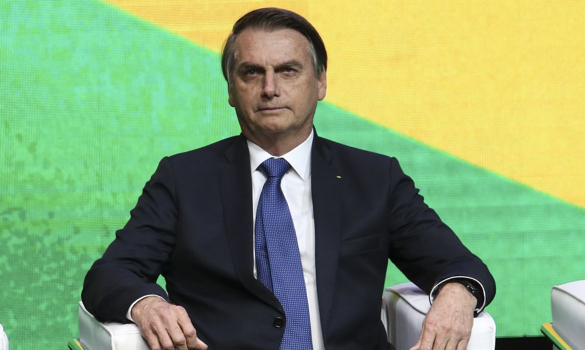O presidente da República, Jair Bolsonaro, durante encontro com lideranças empresariais, na sede da Federação das Indústrias do Estado de São Paulo (Fiesp). 
