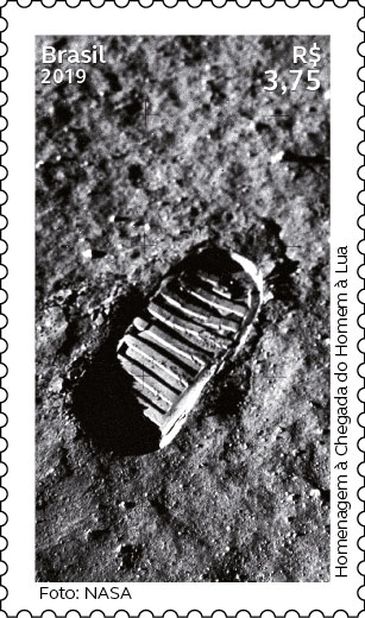Selo dos Correios: Pegada do Homem na Lua