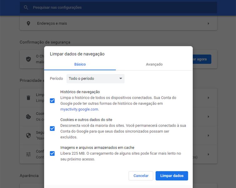 Agência Brasil ABr explica cache - Chrome.