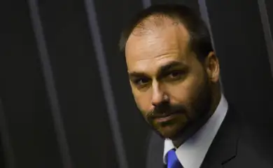 Deputado Eduardo Bolsonaro durante sessão de posse dos deputados federais para a 56a Legislatura.