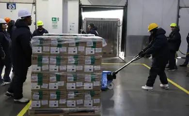 São Paulo (SP), 13/10/2025 - Ministério da Saúde recebe o primeiro lote do medicamento oncológico Kadcyla (trastuzumabe entansina), do laboratório Roche, usado para tratar o câncer de mama. Foto: Rovena Rosa/Agência Brasil