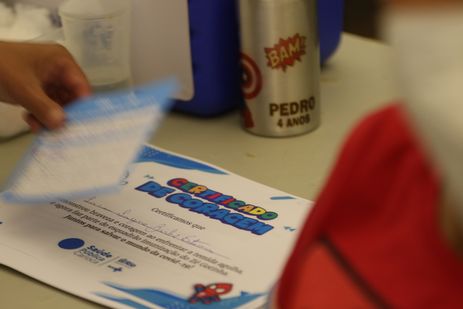 Child vaccination against covid-19 of children aged 10 and over, at the Planetarium, in the Gávea neighborhood, south of the city.