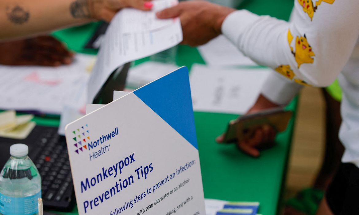 Local de vacinação contra varíola dos macacos em Nova York