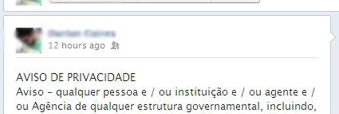 Hoax Facebook - aviso de privacidade Boato espalhado no Facebook ilude usuários quanto à proteção dos dados na rede social