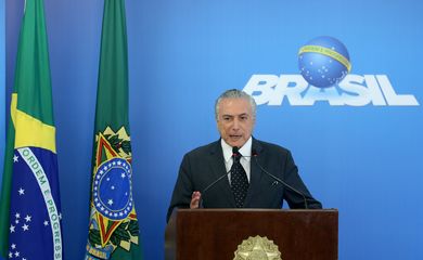 Brasília - O presidente interino, Michel Temer, durante pronunciamento à imprensa  (Wilson Dias/Agência Brasil)