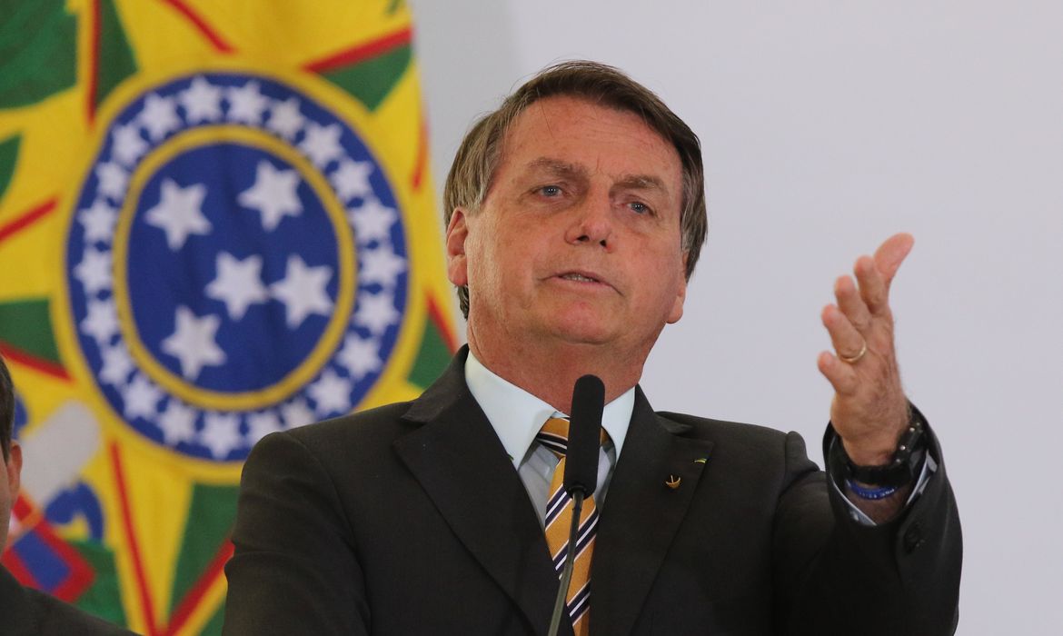 O presidente Jair Bolsonaro, participa do lançamento da retomada do turismo no Palácio do Planalto